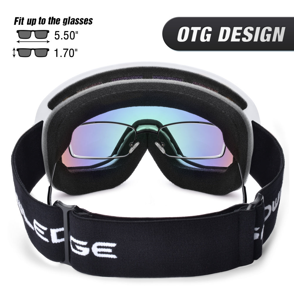 ski goggles over the glasses design 
