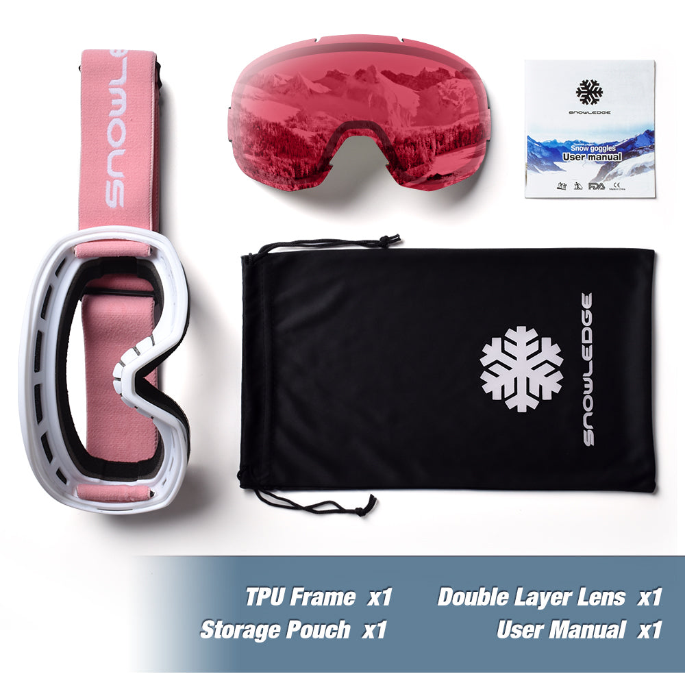 Snowledge Premium Ski Goggles, See Every Line Confidently