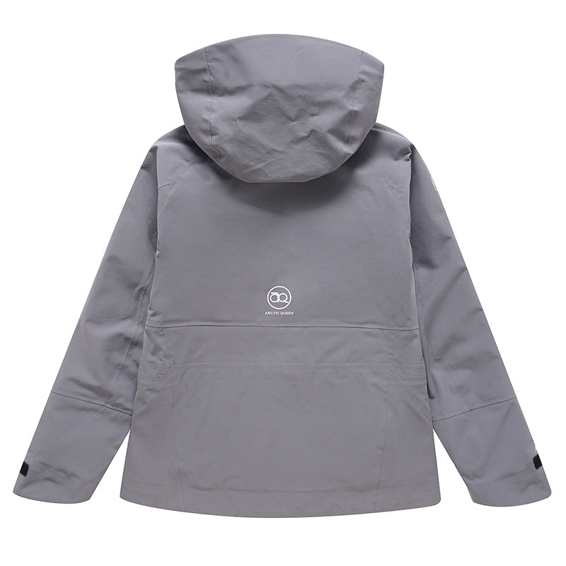 Arctic King Ski jacket Sleek Gray Ski Jacket – Modern Asymmetrical Design for Winter Sports