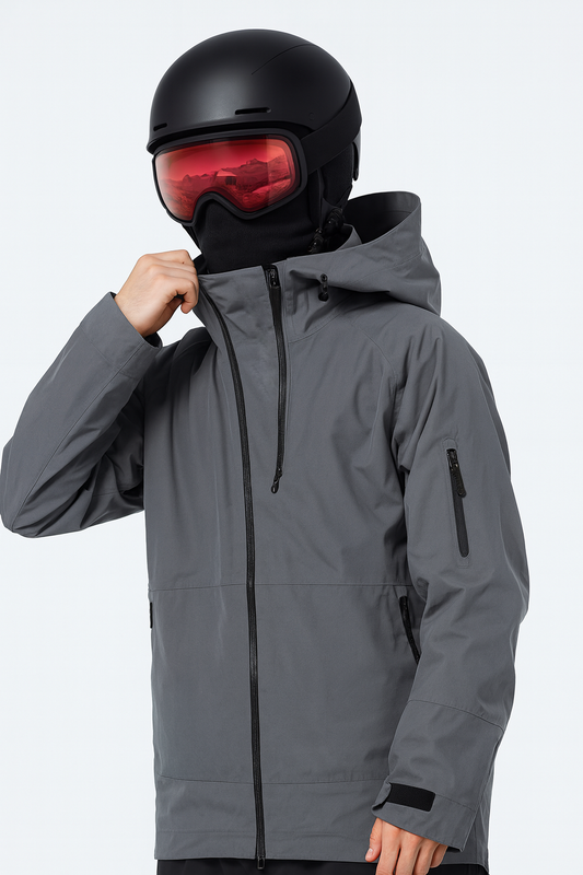 Arctic King Ski jacket Sleek Gray Ski Jacket – Modern Asymmetrical Design for Winter Sports